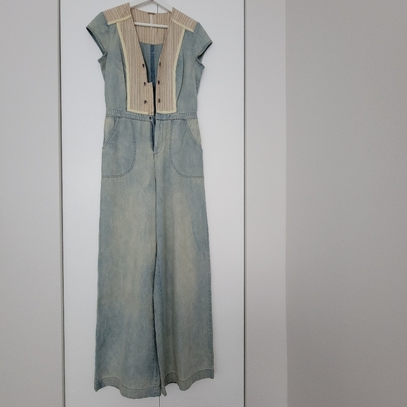 Free People On the Road Chambray Jumpsuit - Picture 3 of 6